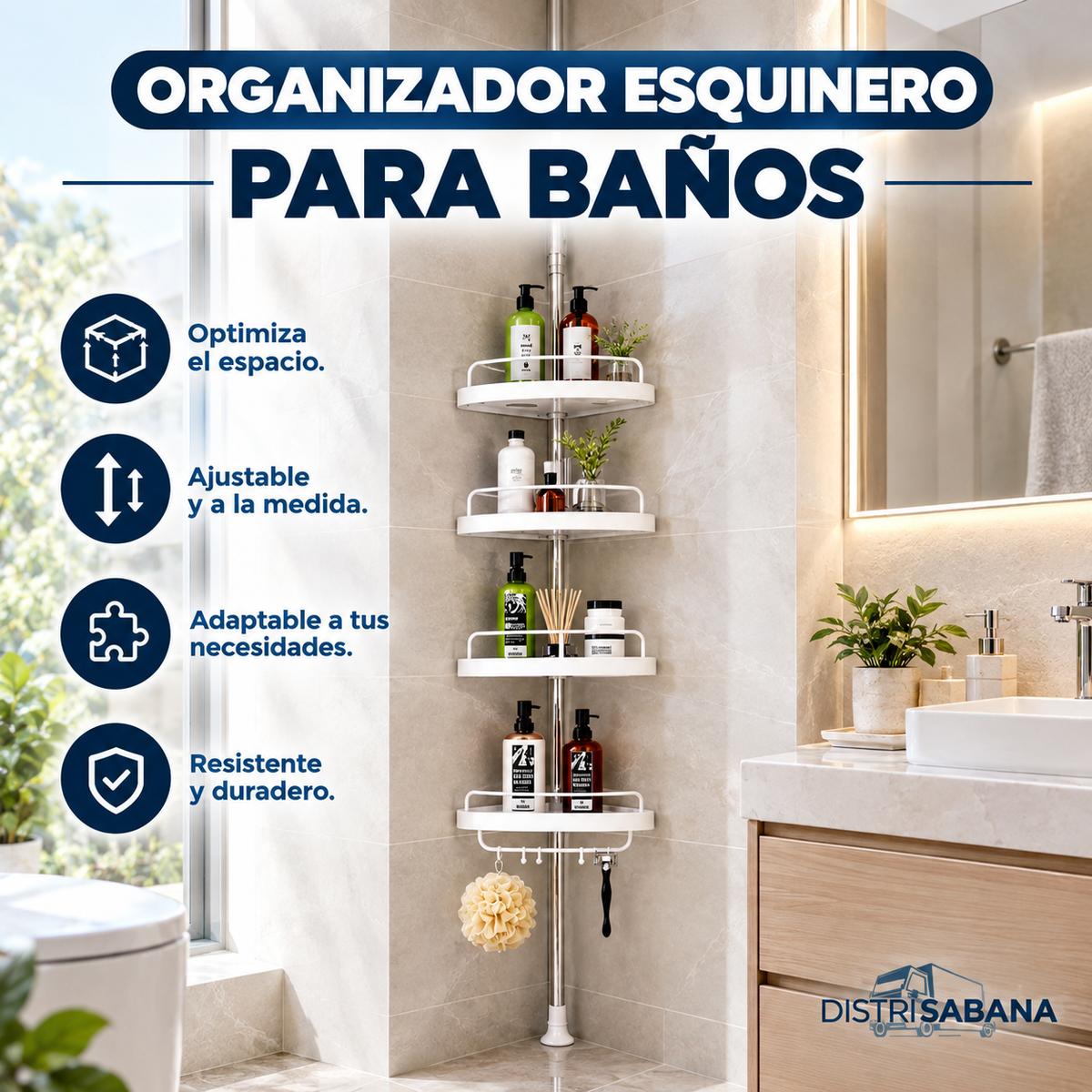 ORGANIZADOR ESQUINERO PARA BAÑOS