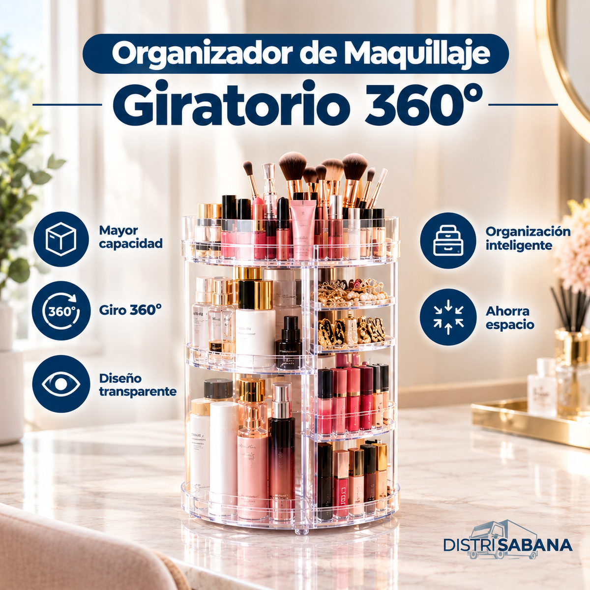 Organizador de Maquillaje Giratorio 360°